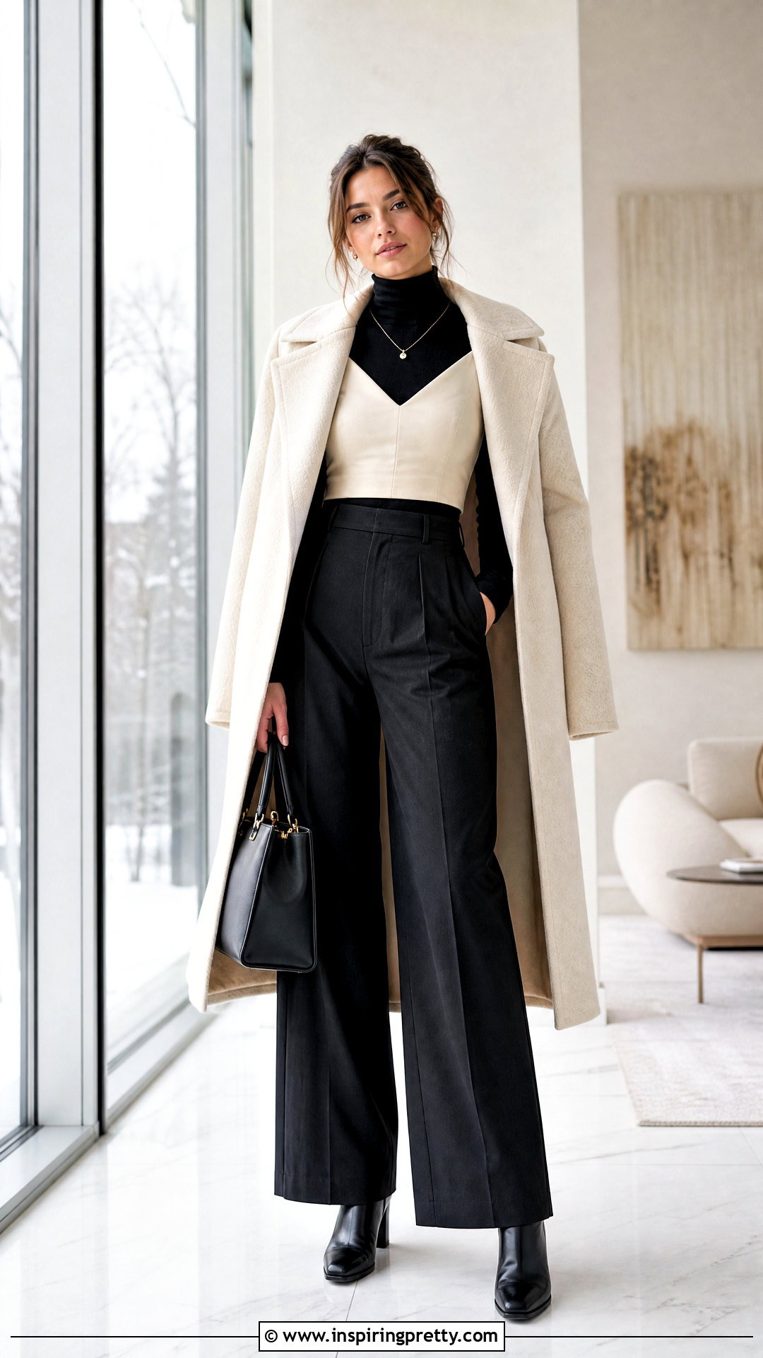 Crop Top Over Fitted Turtleneck - 50 outfits con crop tops