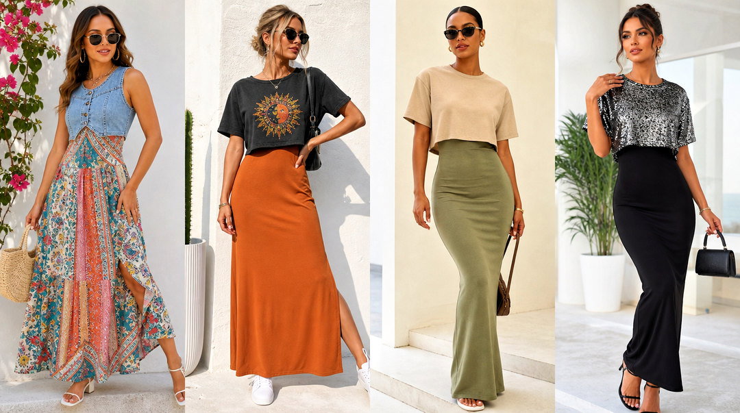 25 Crop Top Over Maxi Dress Outfit Ideas for Easy Layering