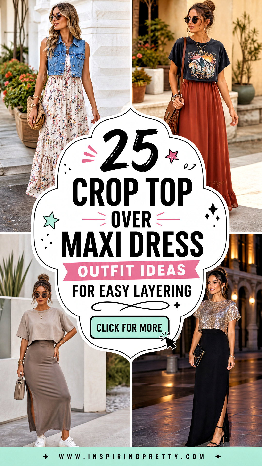 25 Crop Top Over Maxi Dress Outfit Ideas for Easy Layering - 25 Crop Top Over Maxi Dress Outfit Ideas for Easy Layering