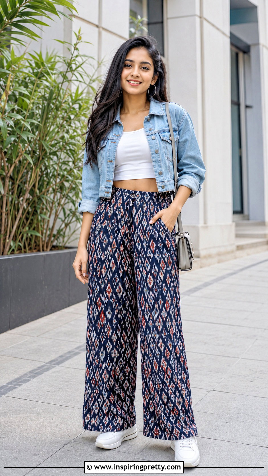 Crop Top Palazzo With Denim Jacket - 25 crop top palazzo with jacket indian outfit ideas
