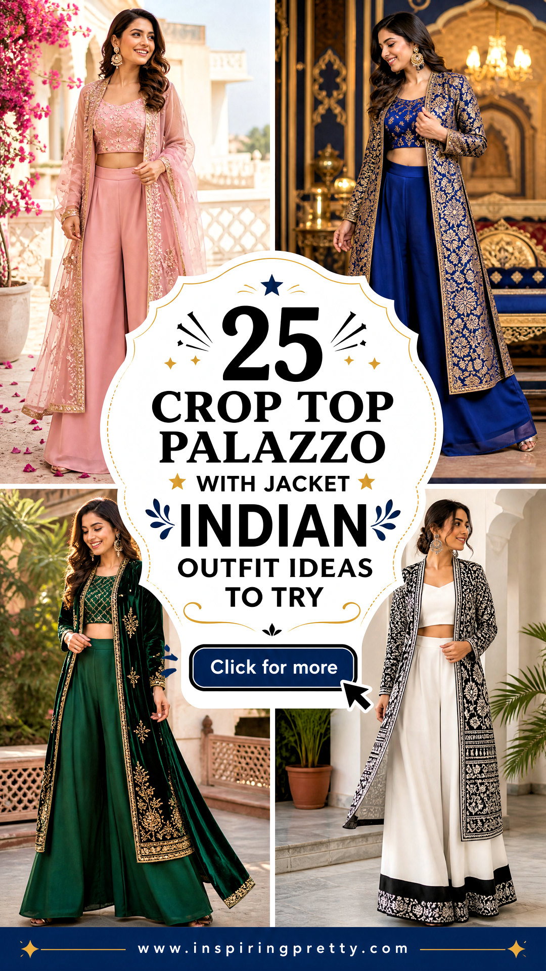 25 Crop Top Palazzo With Jacket Indian Outfit Ideas to Try - 25 Crop Top Palazzo With Jacket Indian Outfit Ideas to Try