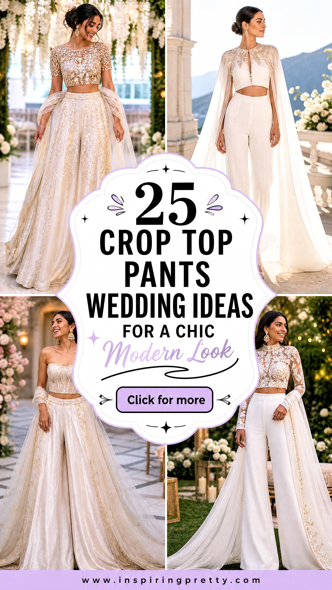 25 Crop Top Pants Wedding Ideas for a Chic Modern Look - 25 Crop Top Pants Wedding Ideas for a Chic Modern Look