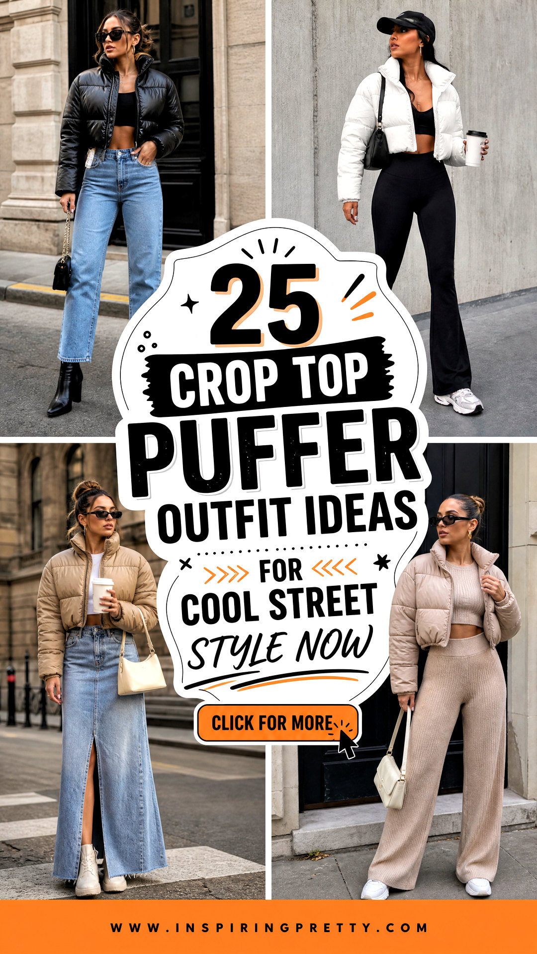 25 Crop Top Puffer Outfit Ideas for Cool Street Style Now - 25 Crop Top Puffer Outfit Ideas for Cool Street Style Now