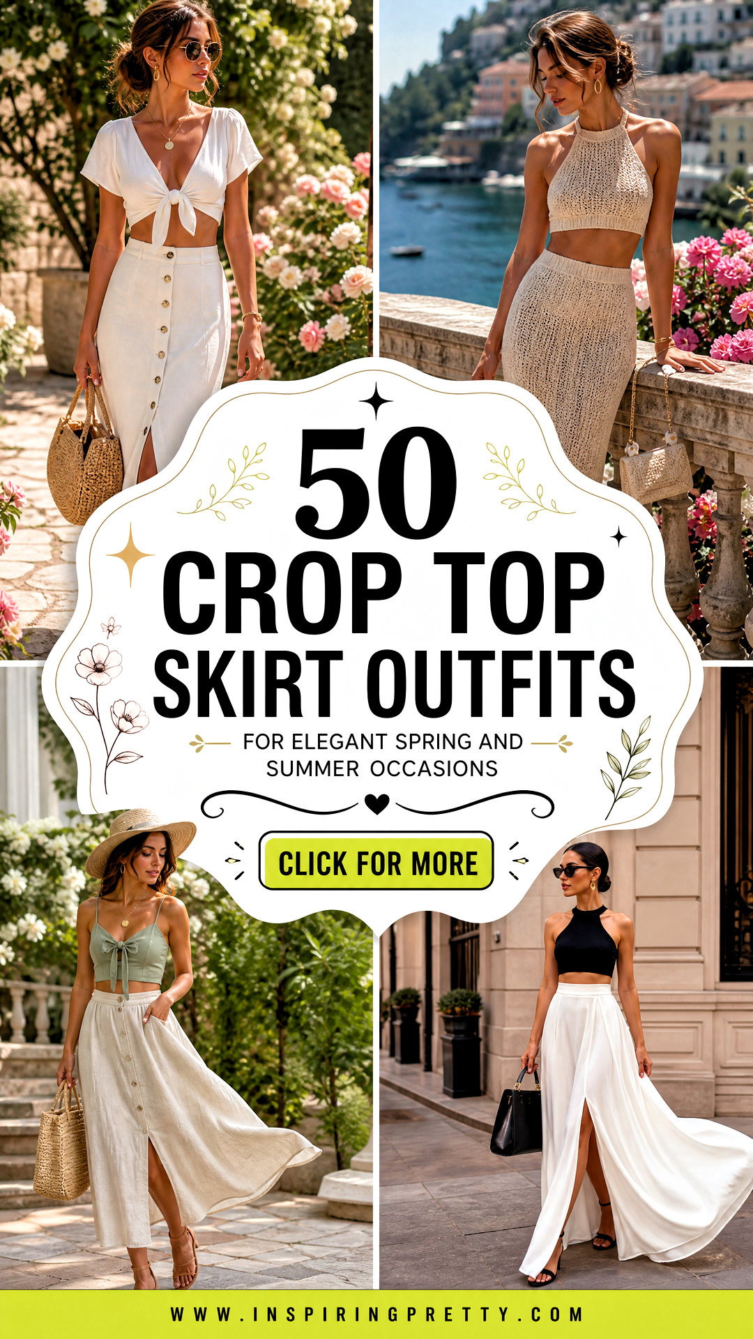 50 Crop Top Skirt Outfits for Elegant Spring and Summer Occasions - 50 Crop Top Skirt Outfits for Elegant Spring and Summer Occasions
