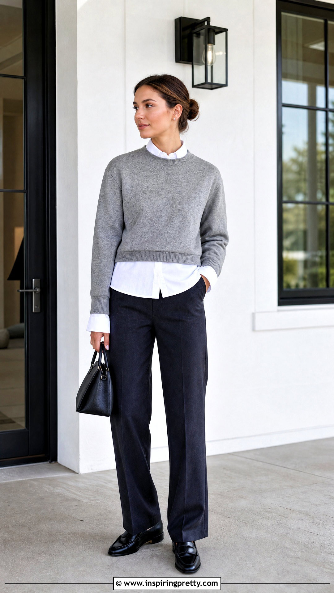 Crop Top Sweater Over A Button Down Shirt - 20 Crop Top Sweater Style ideas