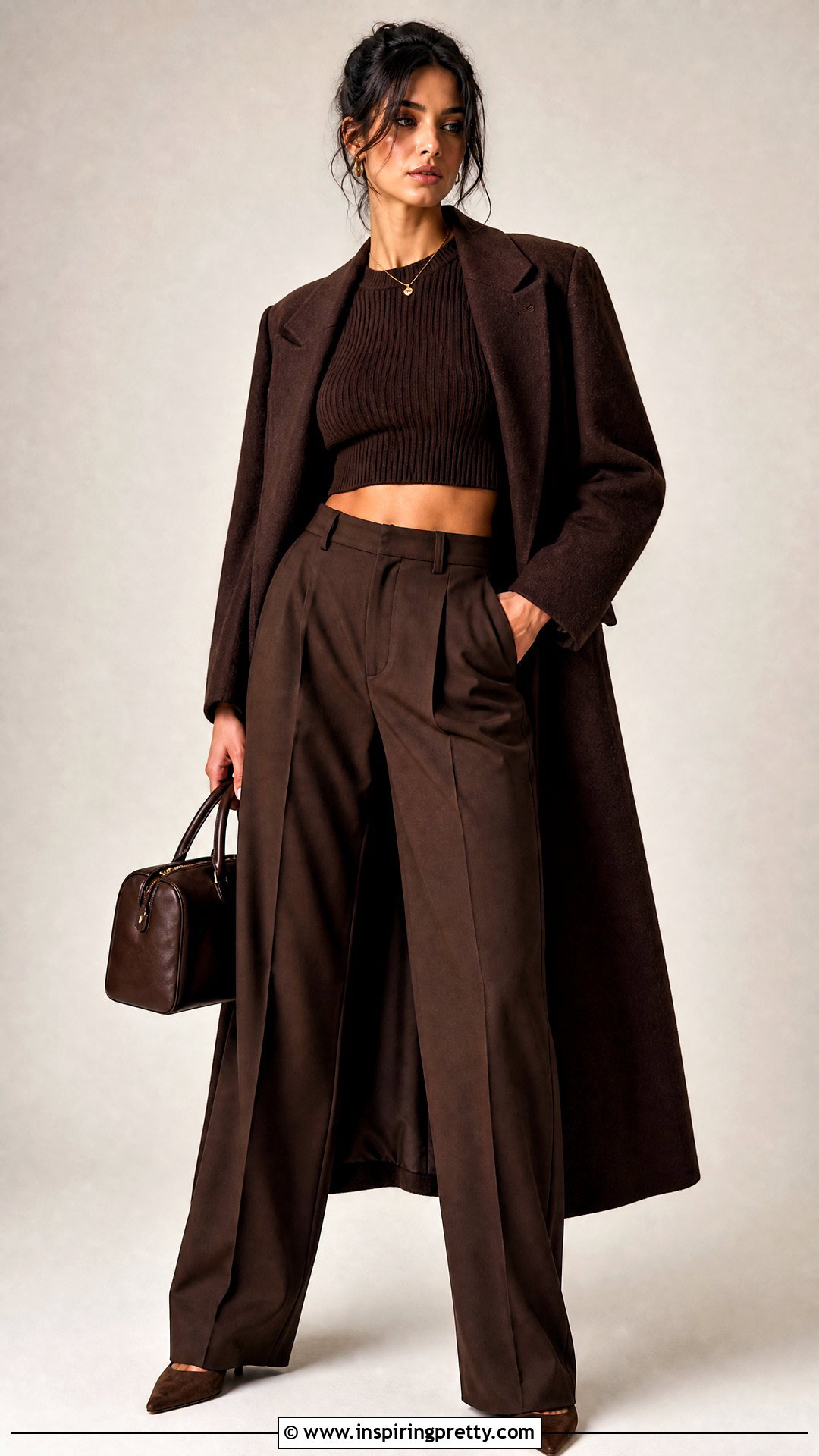 Crop Top Sweater With A Monochrome Outfit - 20 Crop Top Sweater Style ideas