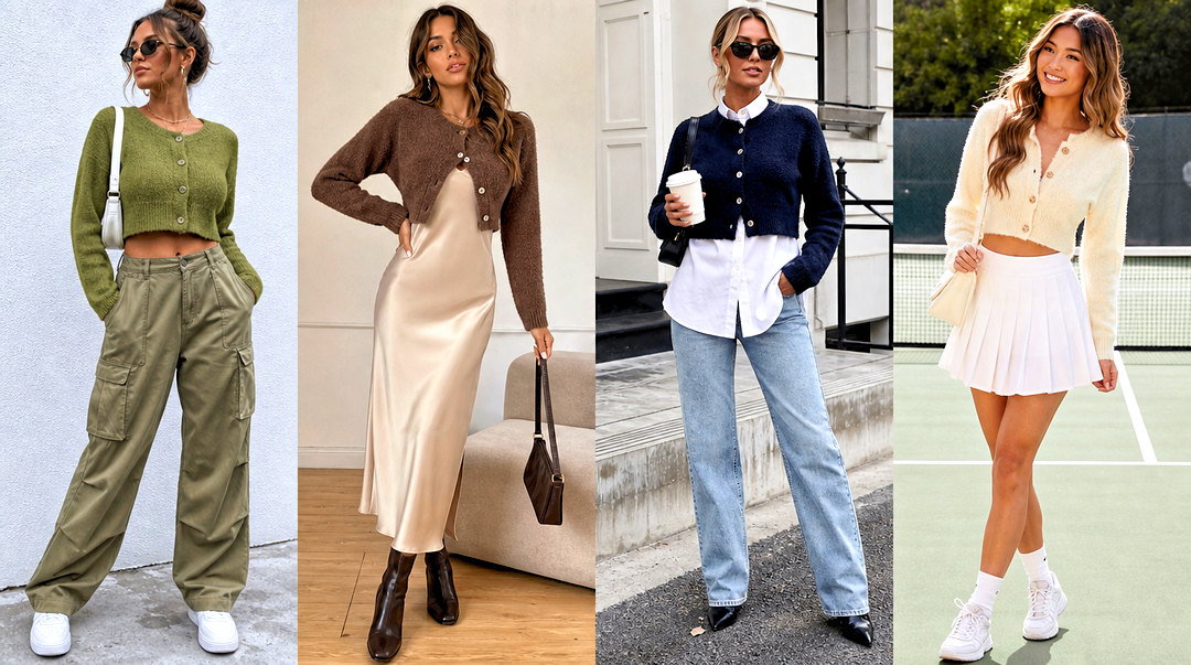 20 Crop Top Sweater With Buttons Looks for Cozy Chic Style