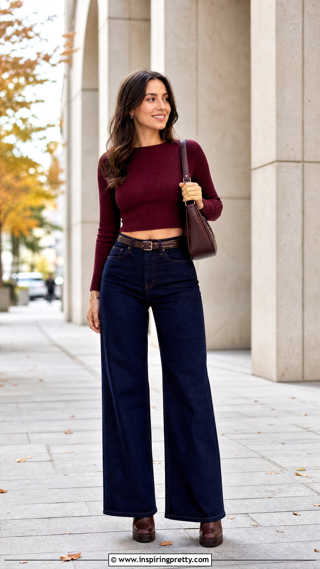 Crop Top Sweater With Wide Leg Jeans - 20 Crop Top Sweater Style ideas
