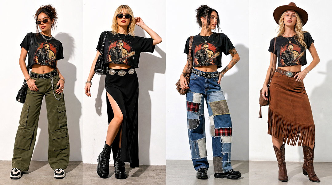 20 Crop Top Texas Chainsaw Outfit Ideas for Horror Fans