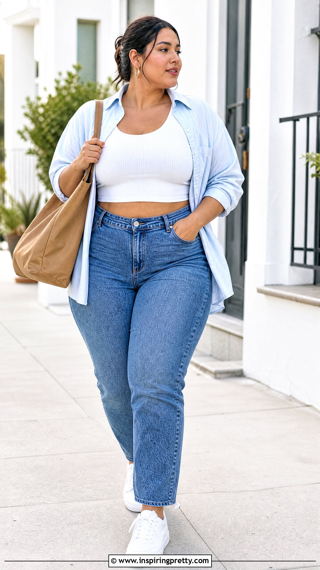 Crop Top Under An Open Button Down Shirt - 25 wearing crop tops outfit ideas