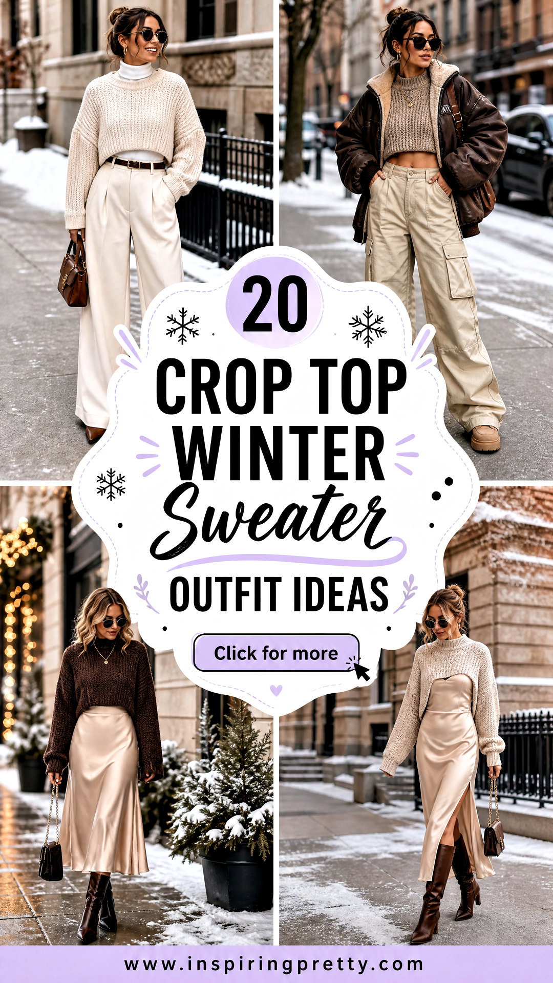 20 Crop Top Winter Sweater Outfit Ideas for Cozy Style - 20 Crop Top Winter Sweater Outfit Ideas for Cozy Style