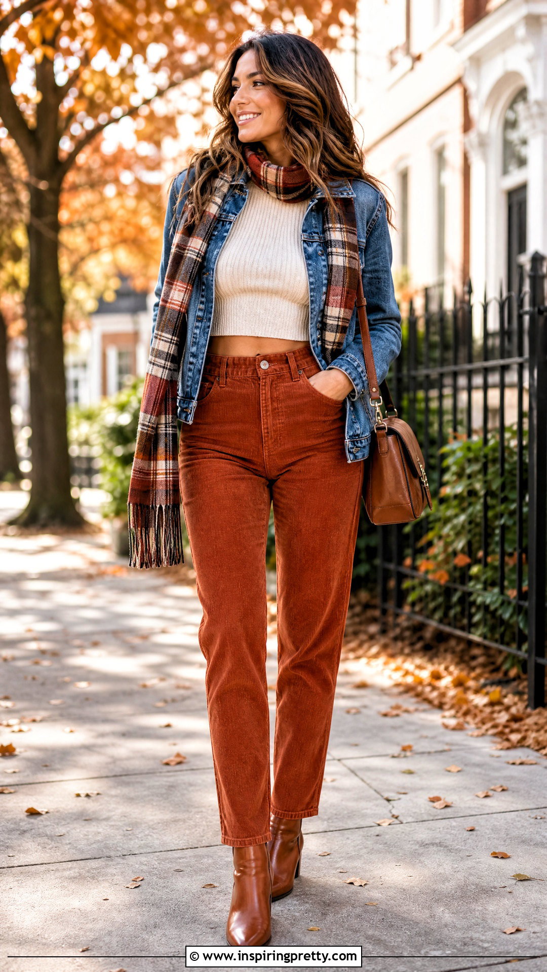 Crop Top With Corduroy Pants - 50 outfits con crop tops