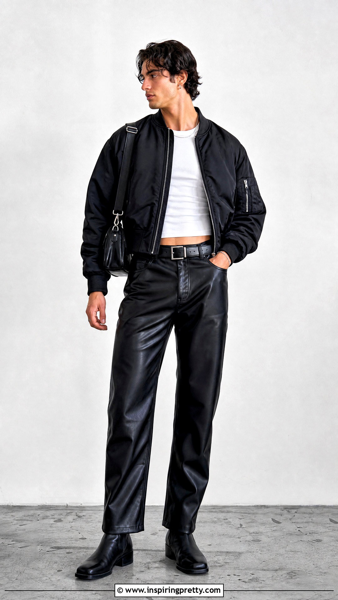 Crop Top With Leather Pants - 25 man crop top aesthetic ideas