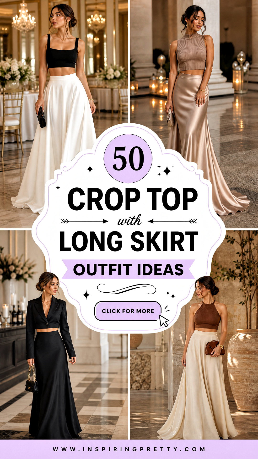 50 Crop Top With Long Skirt Outfit Ideas for Elegant Events - 50 Crop Top With Long Skirt Outfit Ideas for Elegant Events