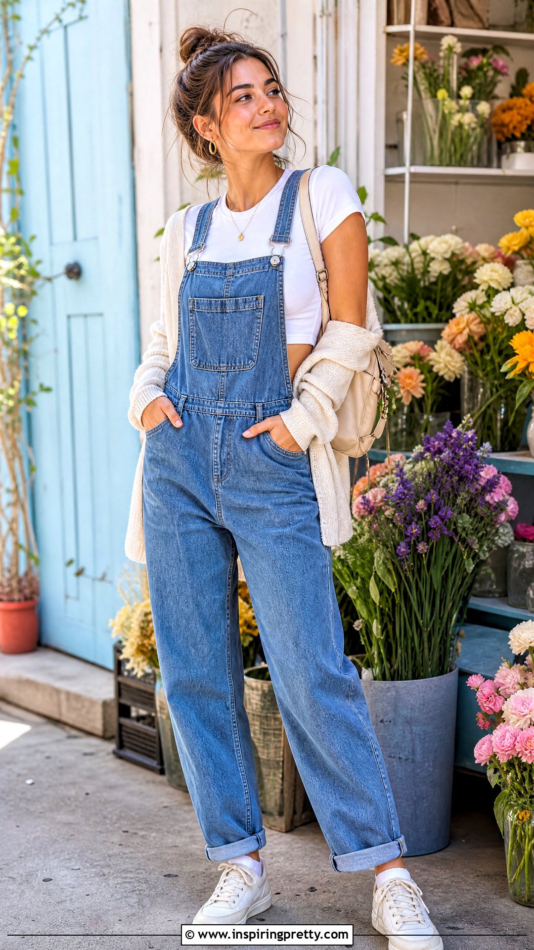 Crop Top With Overalls - 50 crop tops outfit ideas