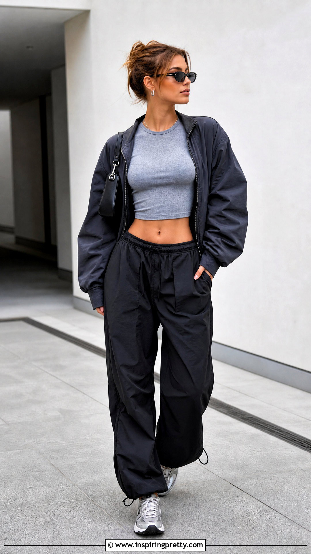 Crop Top With Parachute Pants - 50 outfits crop tops