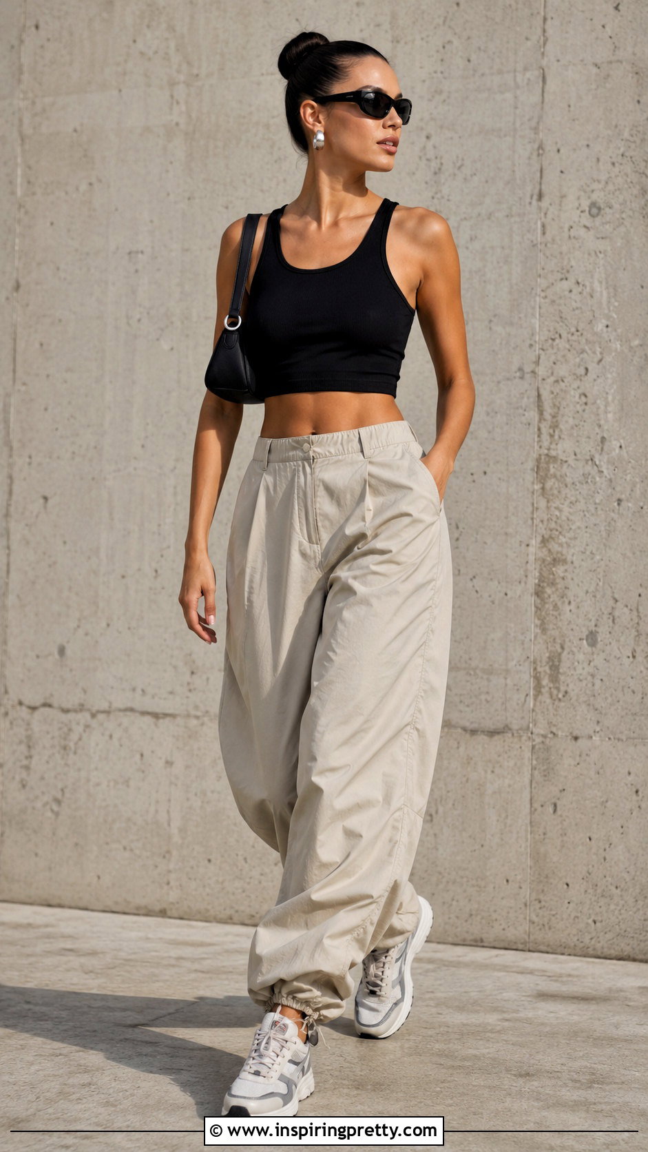 Crop Top With Parachute Pants - 20 dk crop top outfit ideas