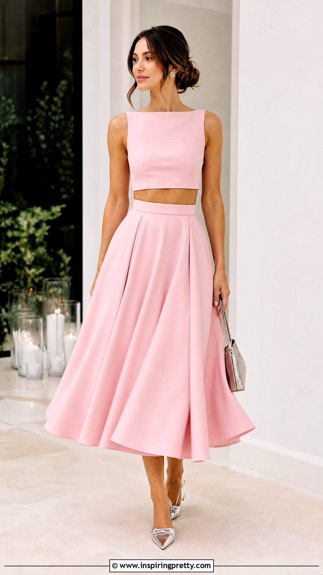 Crop Top With Pink Full Skirt - 20 1989 Crop Top outfit ideas