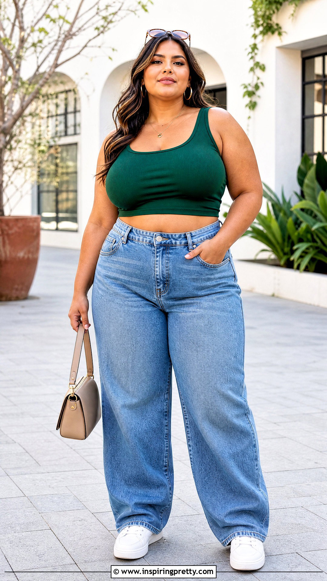 Crop Top With Plus Size Baggy Jeans - 50 baggy jeans and crop top outfit ideas