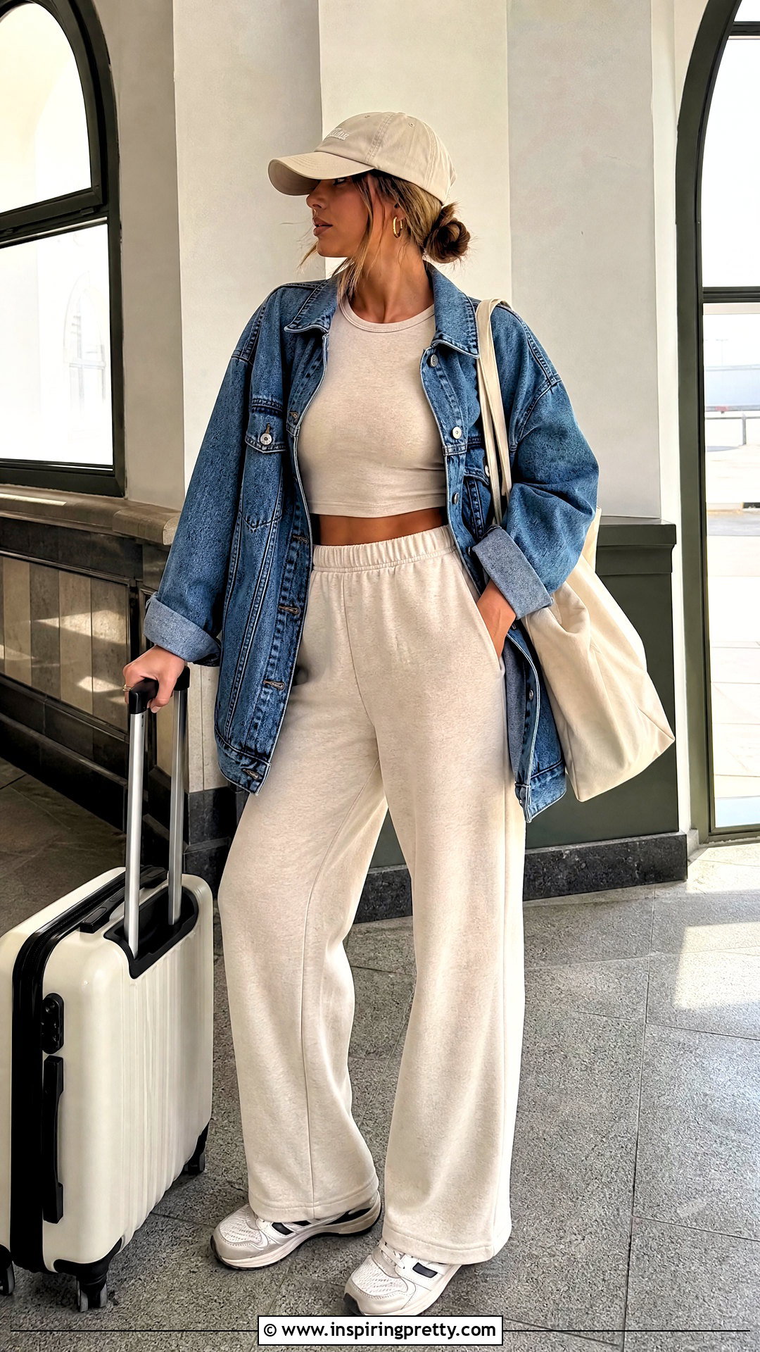 Crop Top With Sweatpants - 50 crop tops outfit ideas