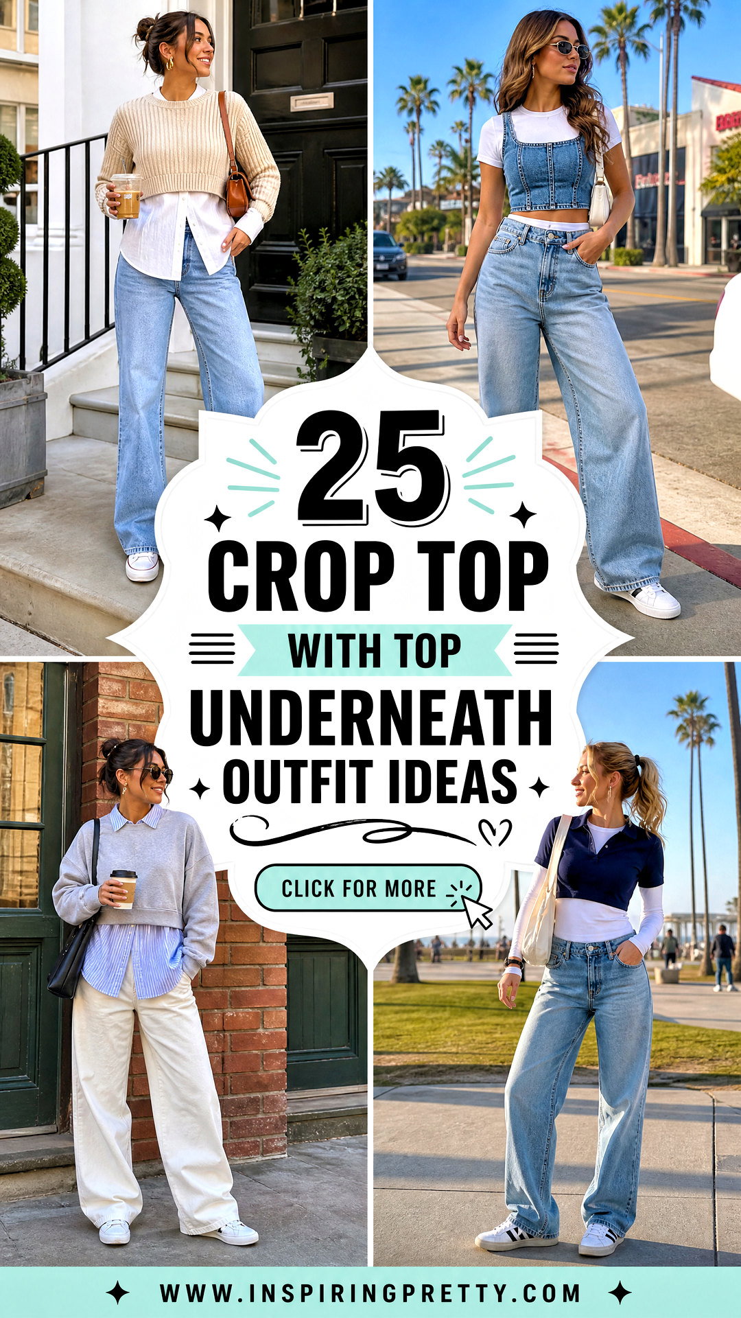25 Crop Top With Top Underneath Outfit Ideas for Layering - 25 Crop Top With Top Underneath Outfit Ideas for Layering