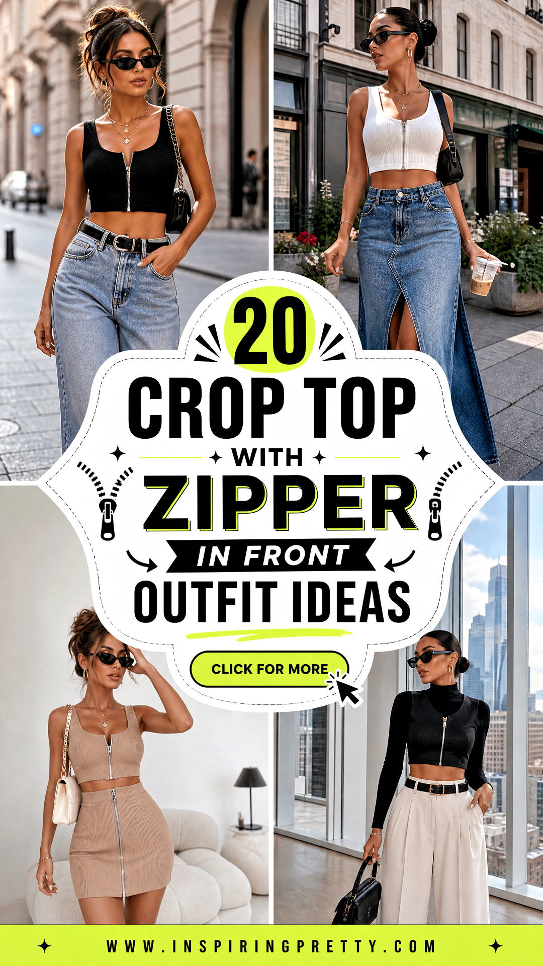 20 Crop Top With Zipper in Front Outfit Ideas to Try - 20 Crop Top With Zipper in Front Outfit Ideas to Try