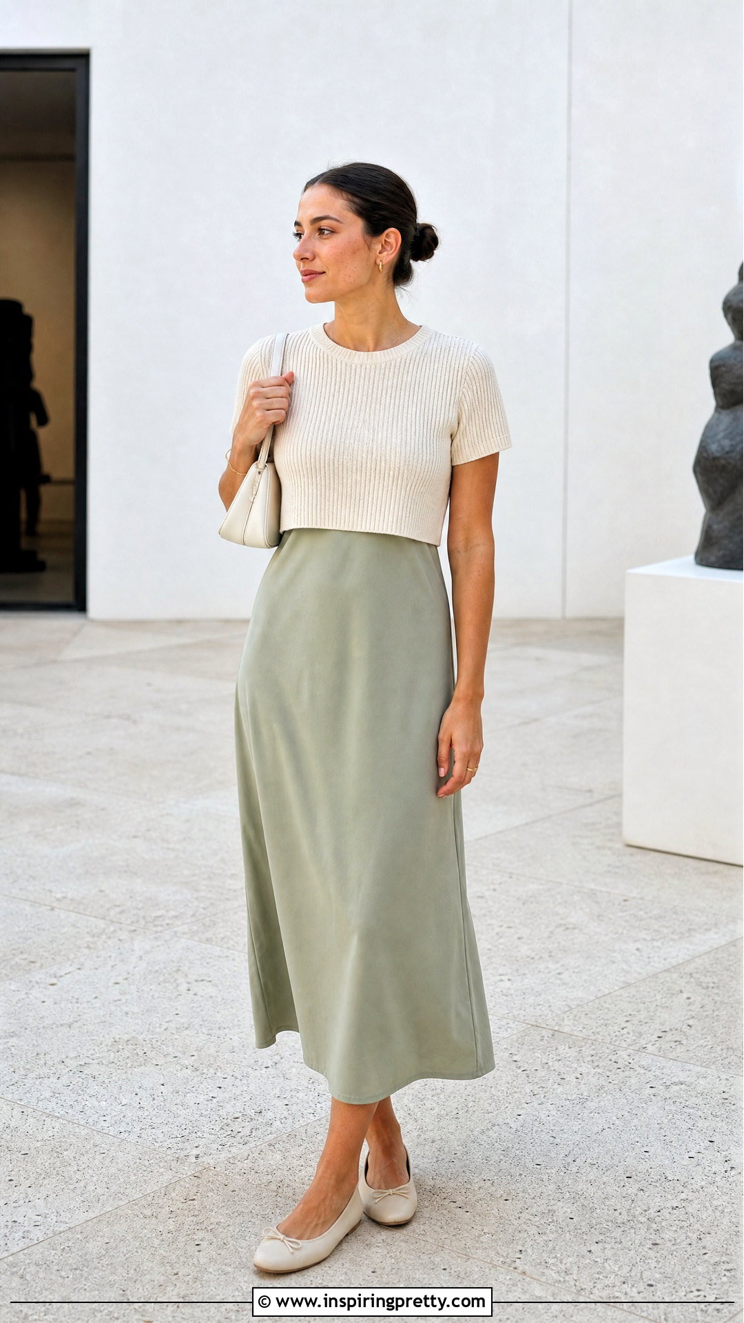 Crop Top With a Slip Dress Layer - 50 crop tops for women outfit ideas