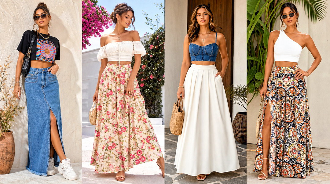 20 Crop Top and Maxi Skirt Outfit Ideas: Chic Summer Looks