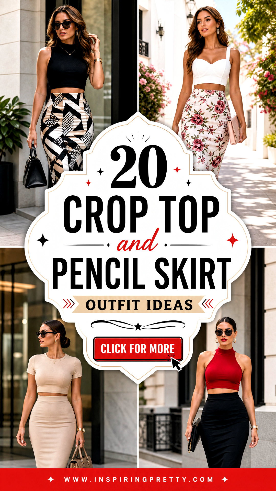 20 Crop Top and Pencil Skirt Outfit Ideas Sleek Work Looks - 20 Crop Top and Pencil Skirt Outfit Ideas: Sleek Work Looks