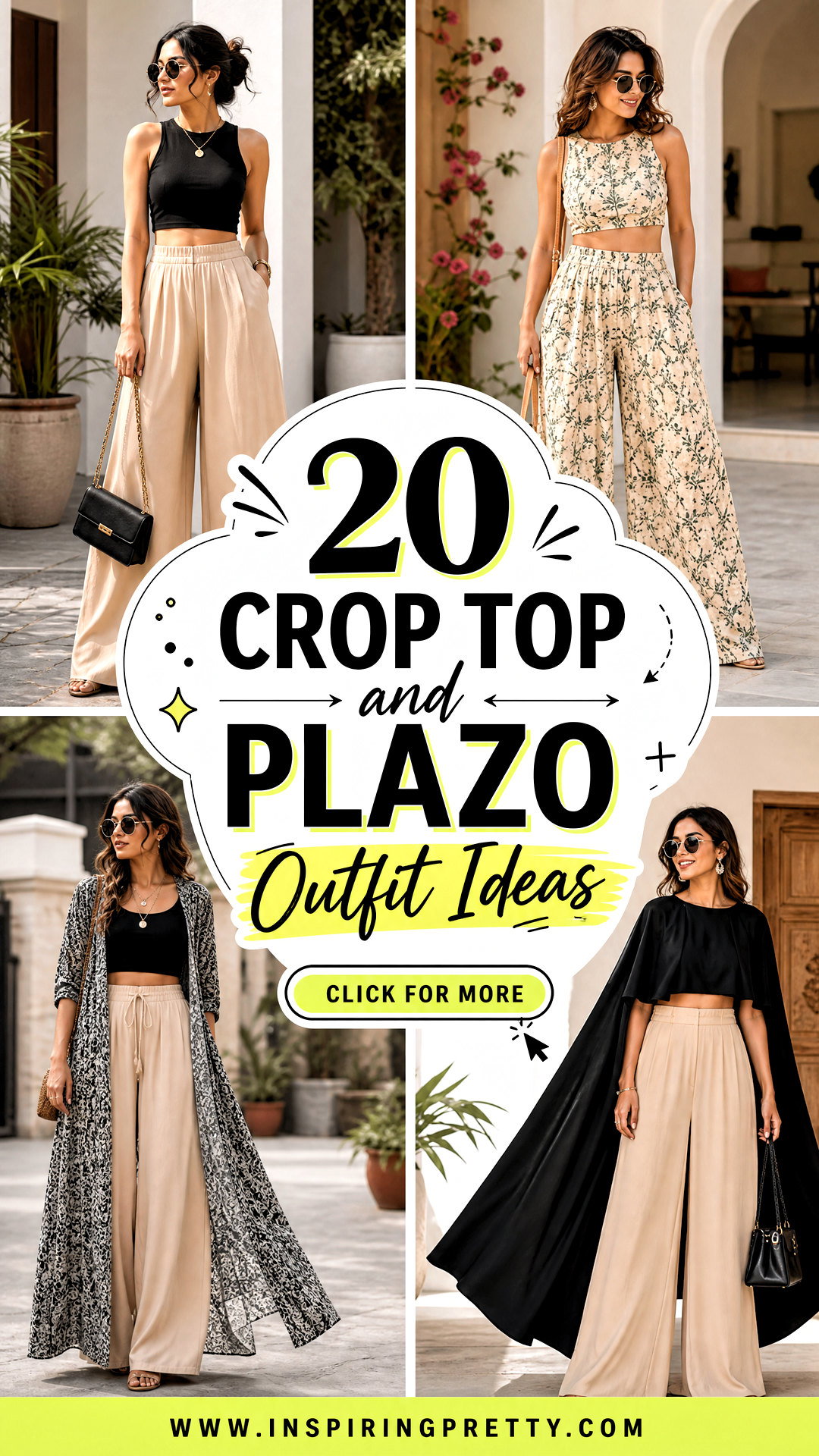 20 Crop Top and Plazo Outfit Ideas Easy Looks for Every Day - 20 Crop Top and Plazo Outfit Ideas: Easy Looks for Every Day
