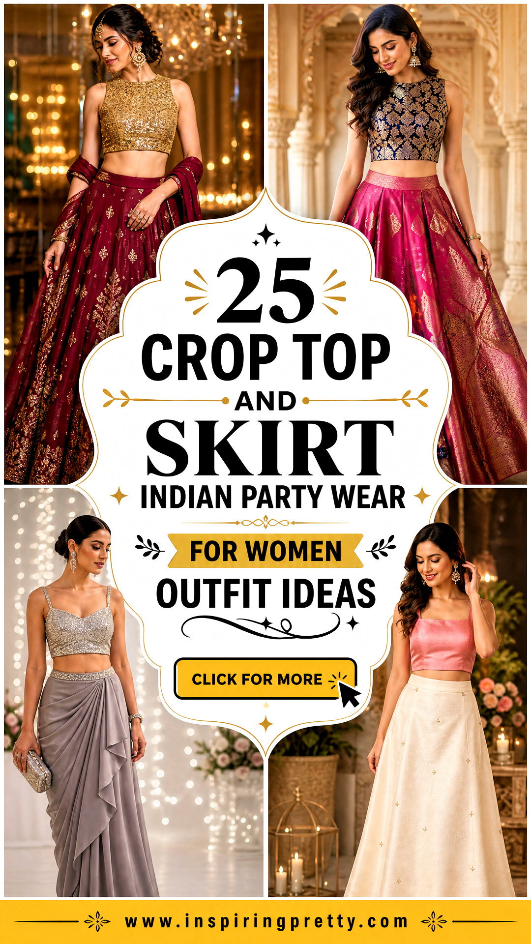 25 Crop Top and Skirt Indian Party Wear for Women Outfit Ideas - 25 Crop Top and Skirt Indian Party Wear for Women Outfit Ideas