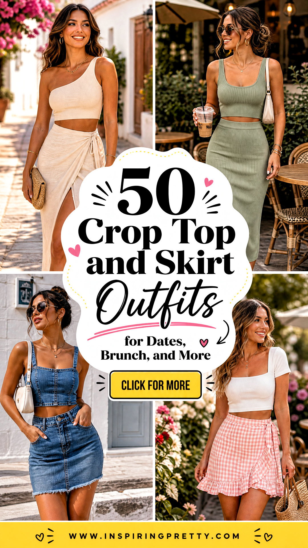 50 Crop Top and Skirt Outfits for Dates Brunch and More - 50 Crop Top and Skirt Outfits for Dates, Brunch, and More