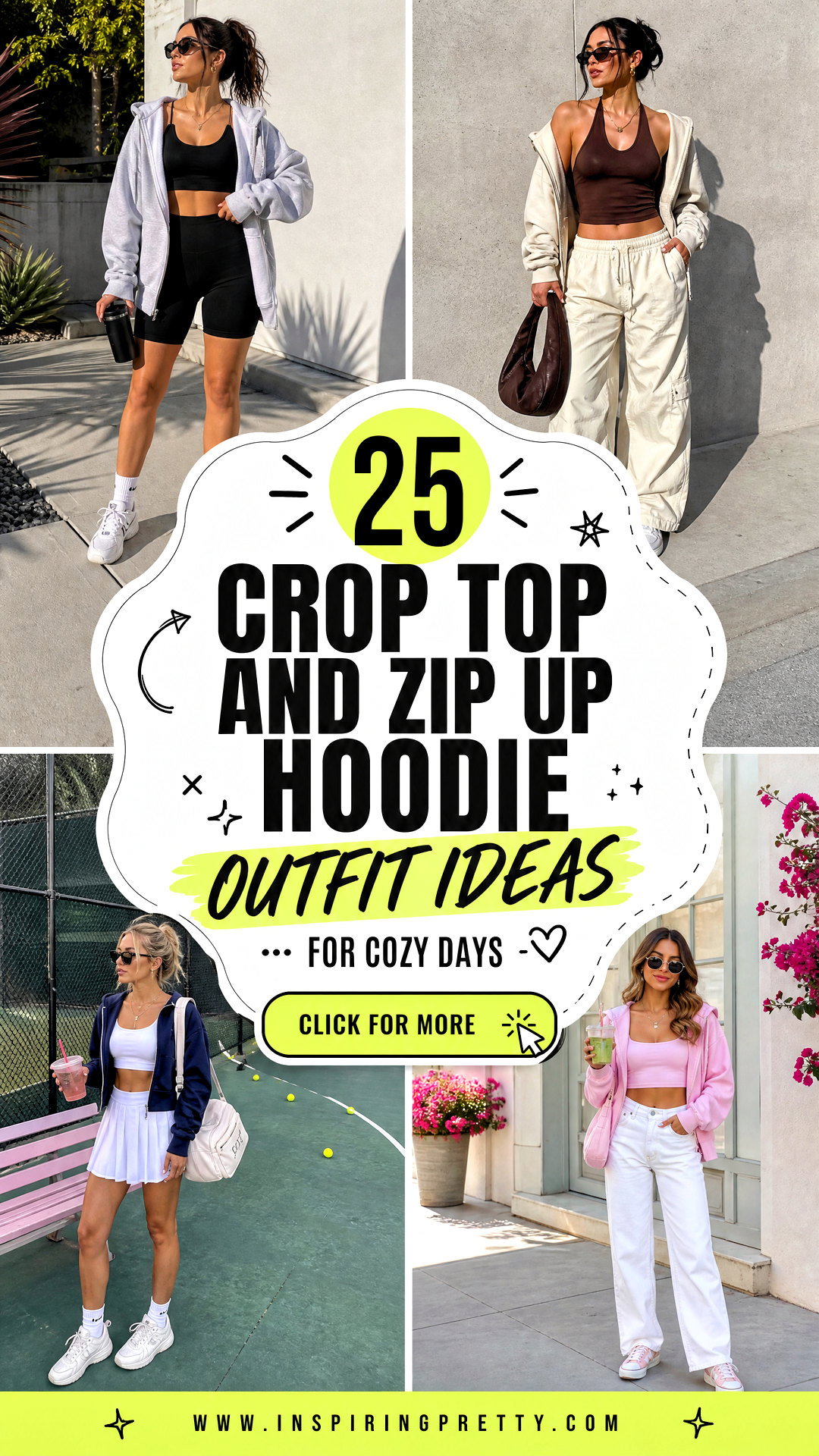 25 Crop Top and Zip Up Hoodie Outfit Ideas for Cozy Days - 25 Crop Top and Zip Up Hoodie Outfit Ideas for Cozy Days