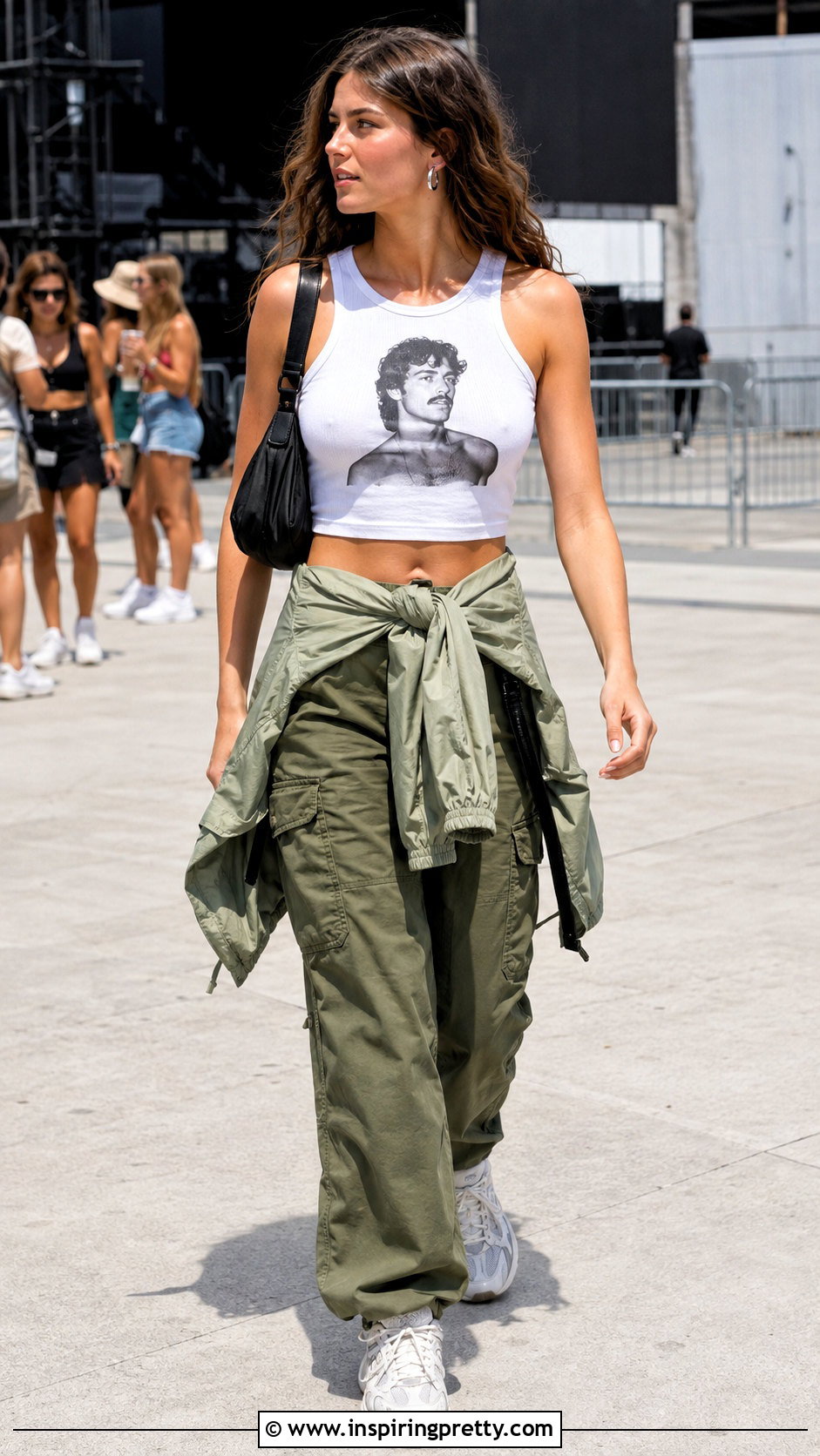 Cropped Benson Boone Tank Top With Cargo Pants - 25 benson boone tank top outfit ideas
