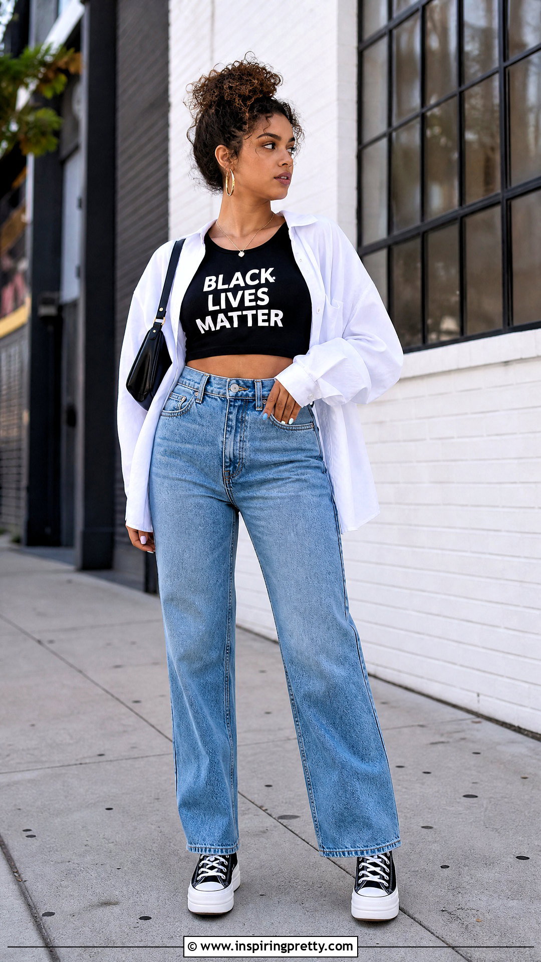 Cropped Black Lives Matter Tank With High Waisted Jeans - 20 black lives matter tank tops