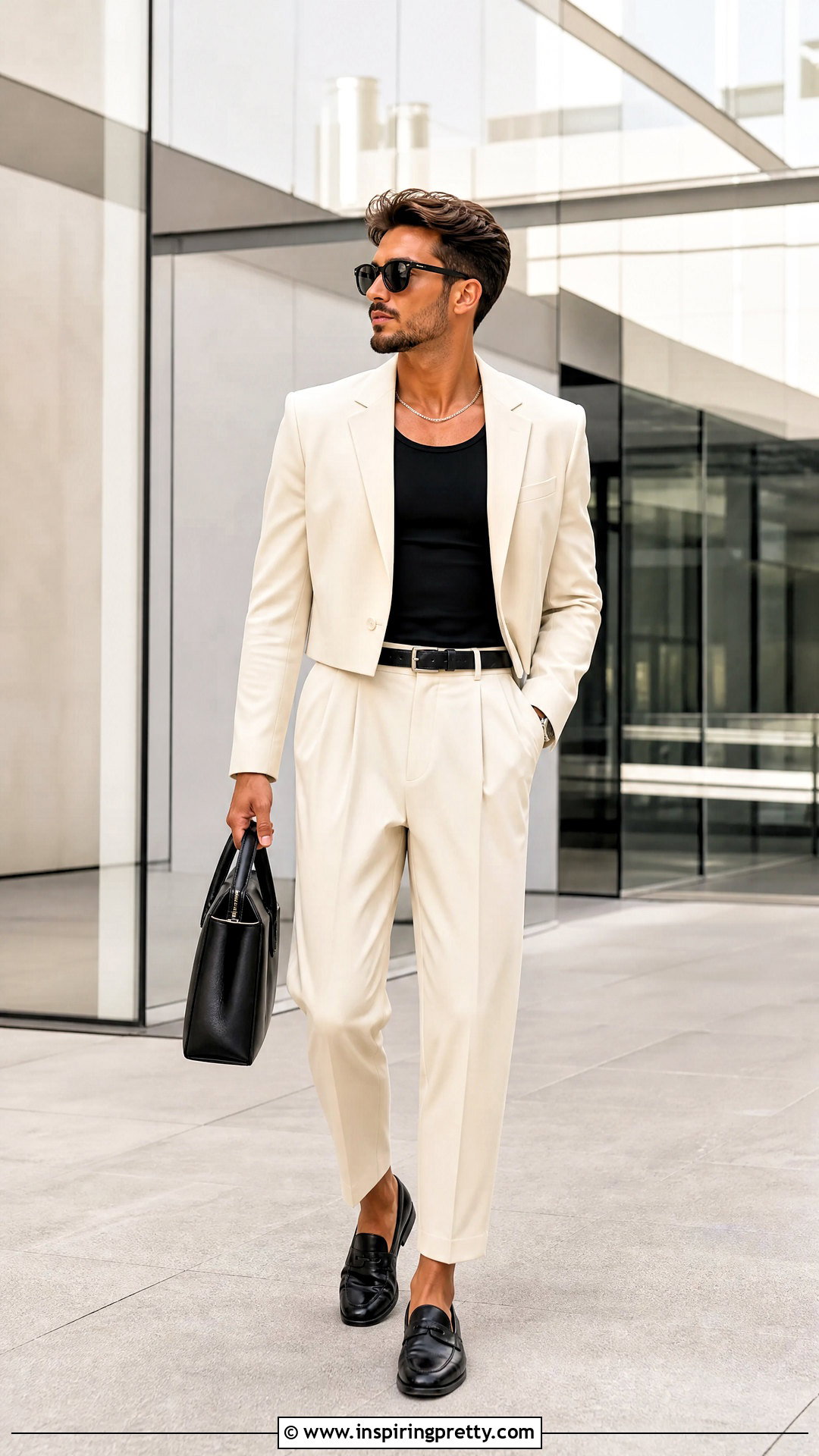 Cropped Blazer With Matching Trousers - 50 male crop top outfits