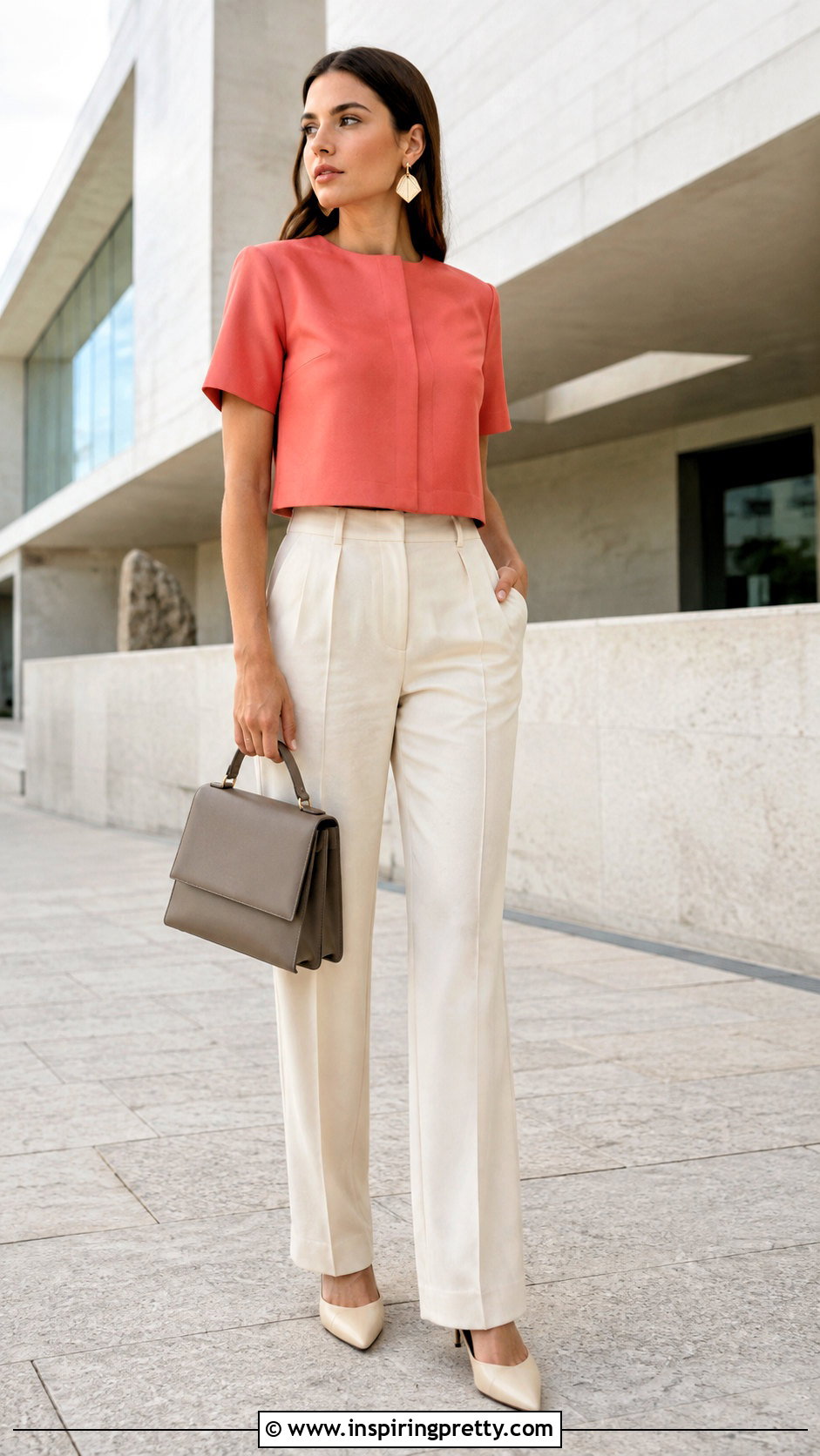 Cropped Boxy Top With High Rise Trousers - 25 best tops for narrow shoulders