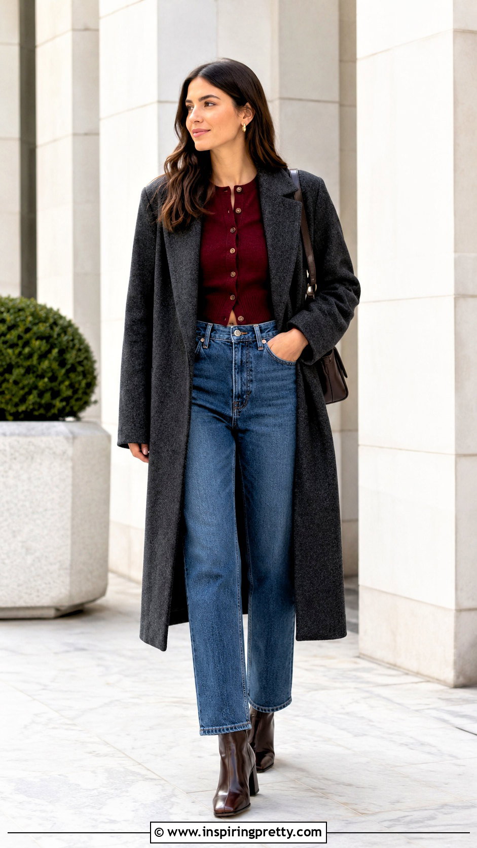 Cropped Cardigan With High Waisted Jeans - 25 Winter Tops To Wear With Jeans