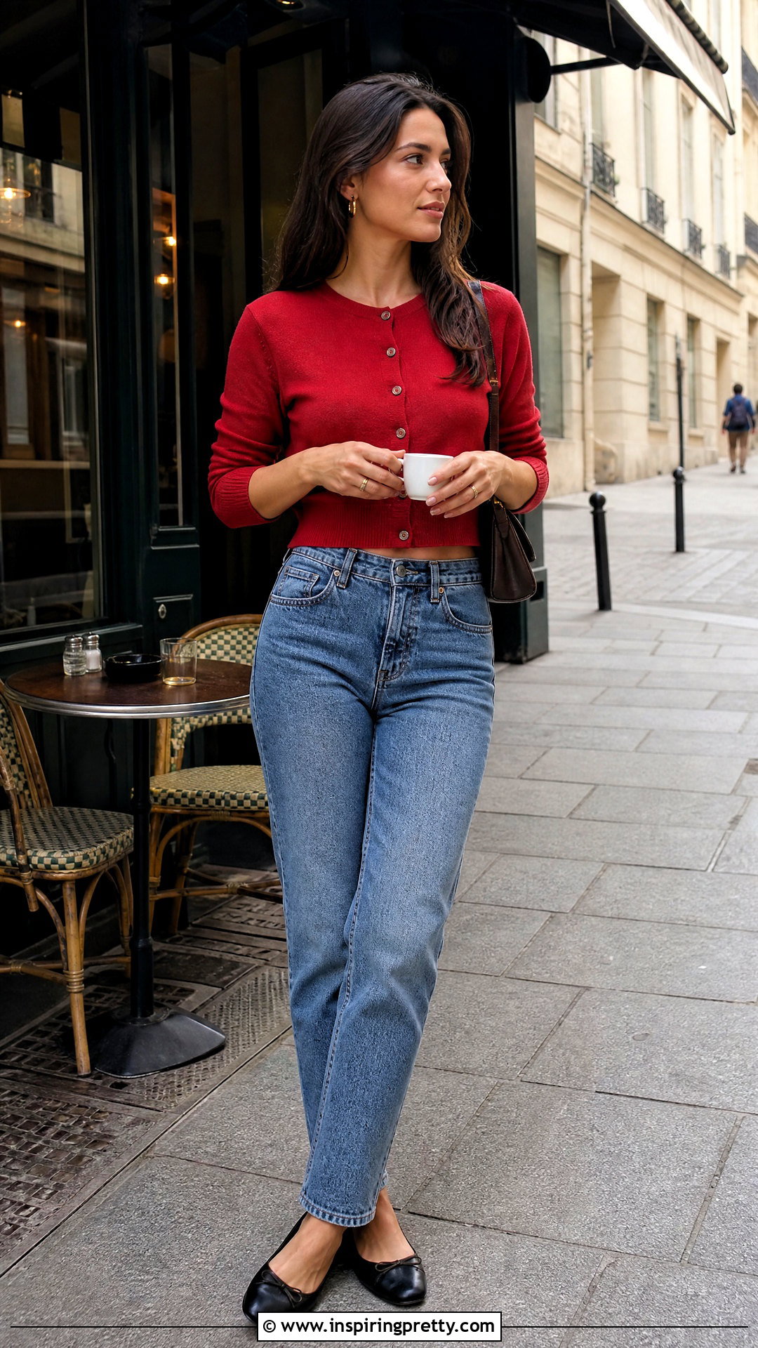 Cropped Cardigan With Straight Jeans Outfit - 50 aesthetic tops outfit ideas