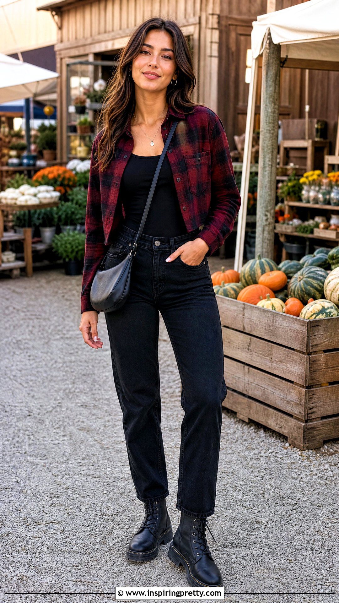 Cropped Flannel Shirt With Black Jeans - 50 crop top designs