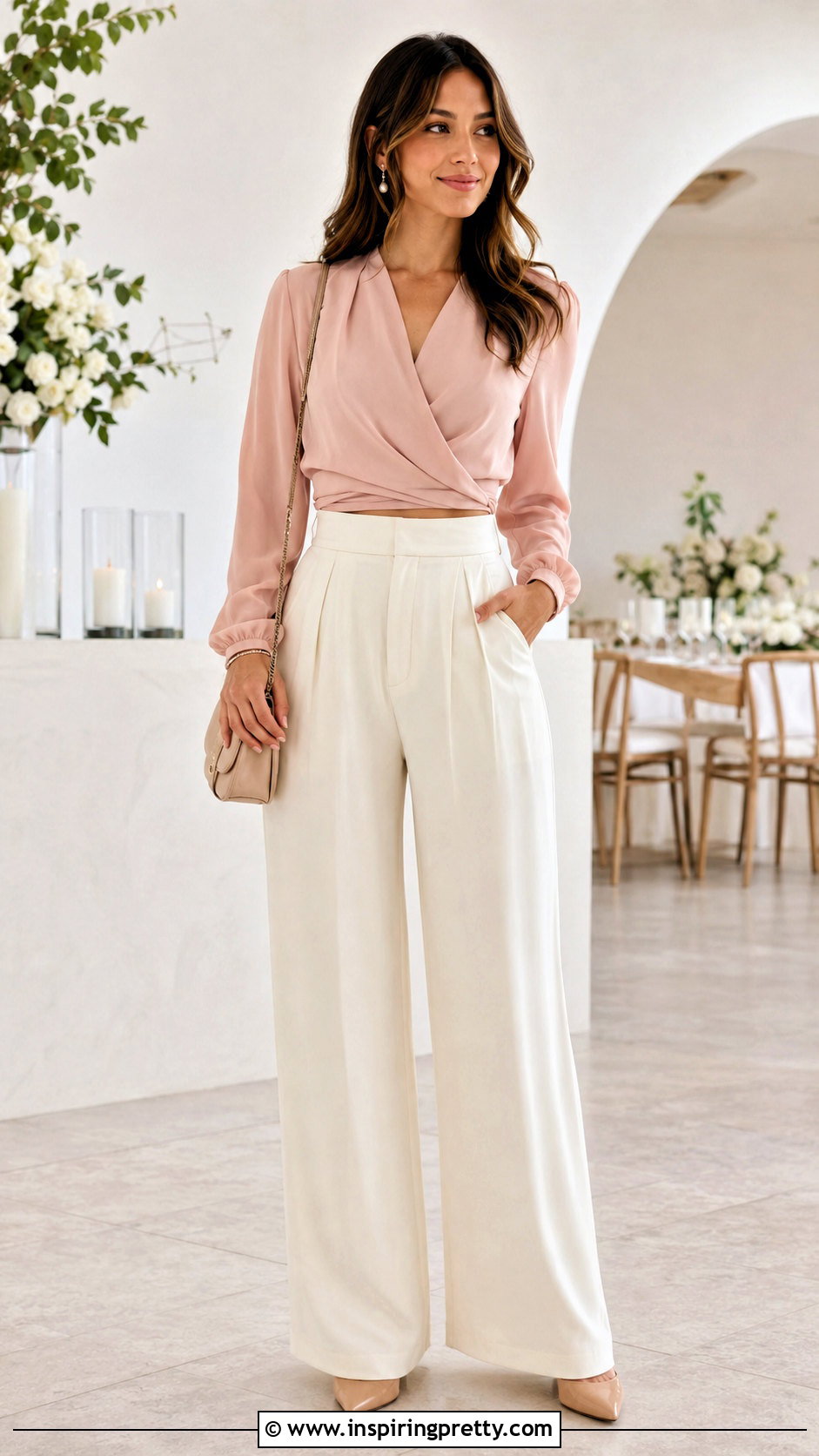 Cropped Georgette Top With High Waisted Pants - 50 georgette tops western outfits