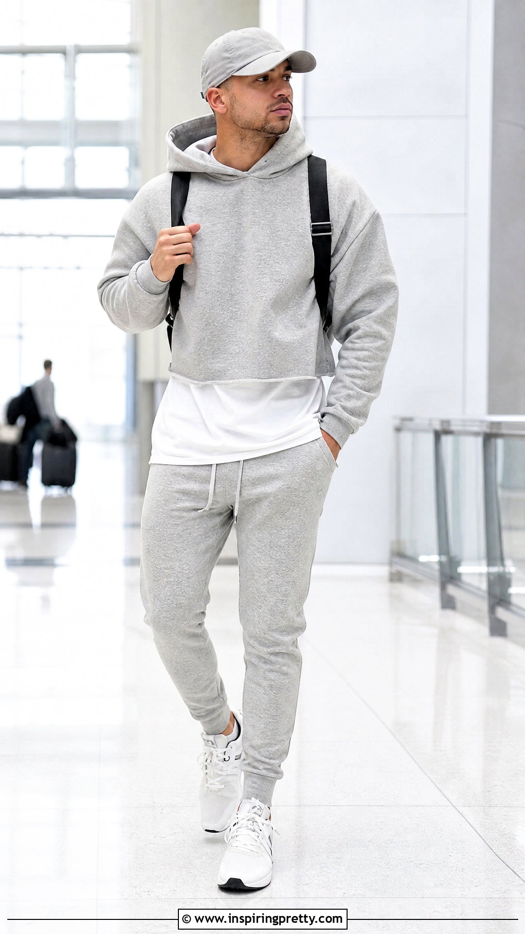 Cropped Hoodie With Joggers - 50 male crop top outfit ideas