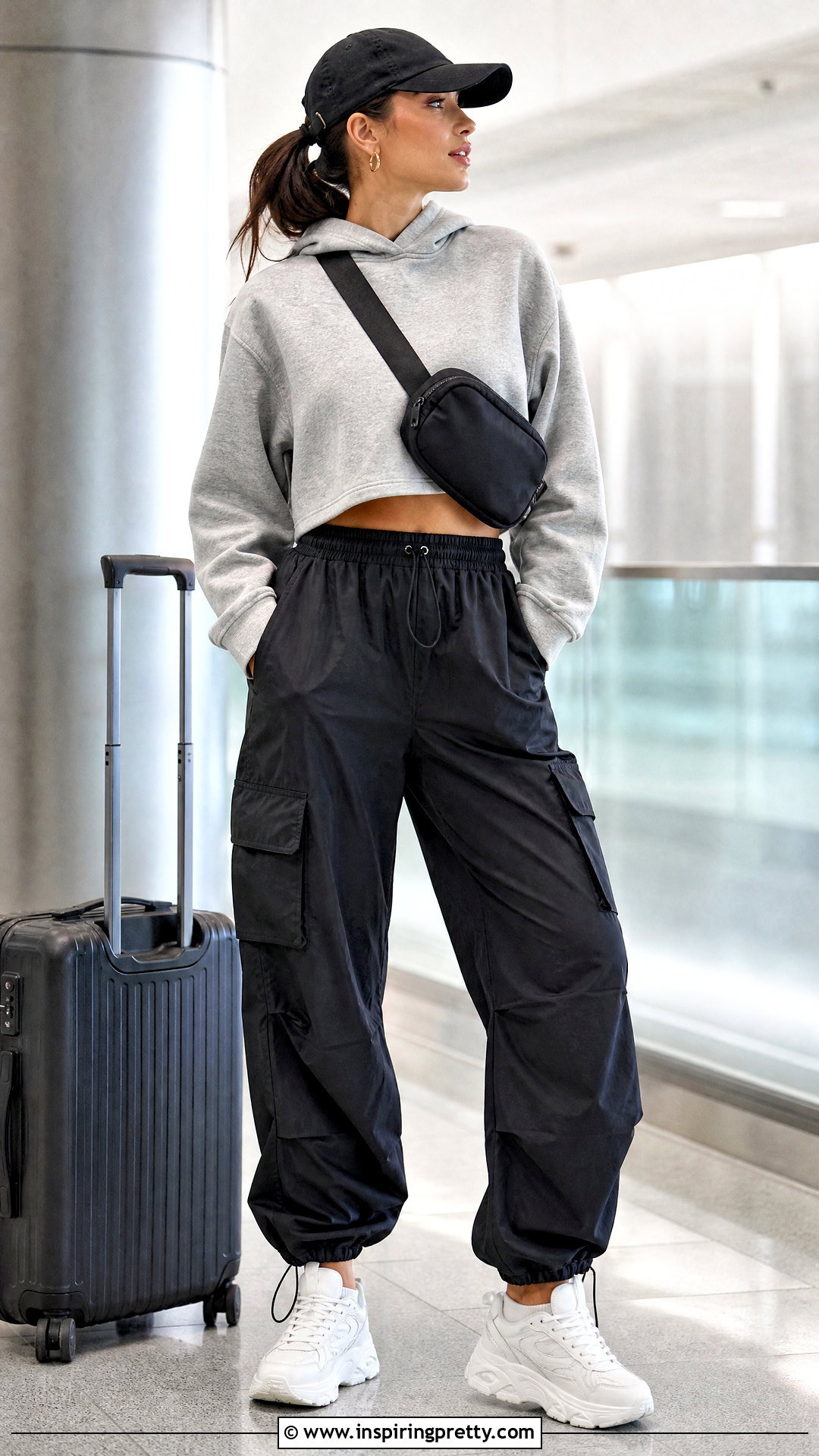 Cropped Hoodie With Parachute Cargo Pants - 20 tops that look good with cargo pants
