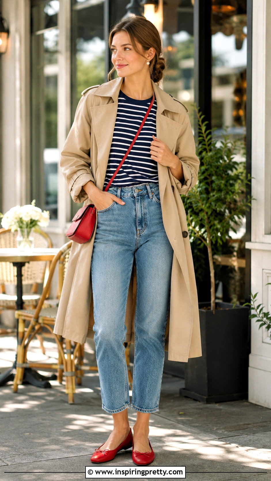Cropped Jeans And Striped T Shirt Outfit - 50 Jeans And Top Outfit ideas