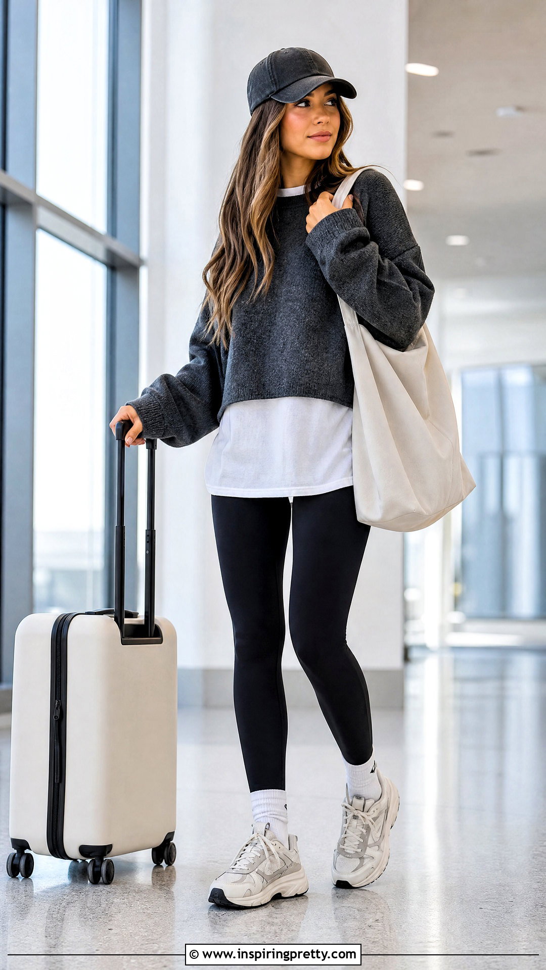 Cropped Sweater Over Long White T Shirt Outfit - 50 layered tops outfits