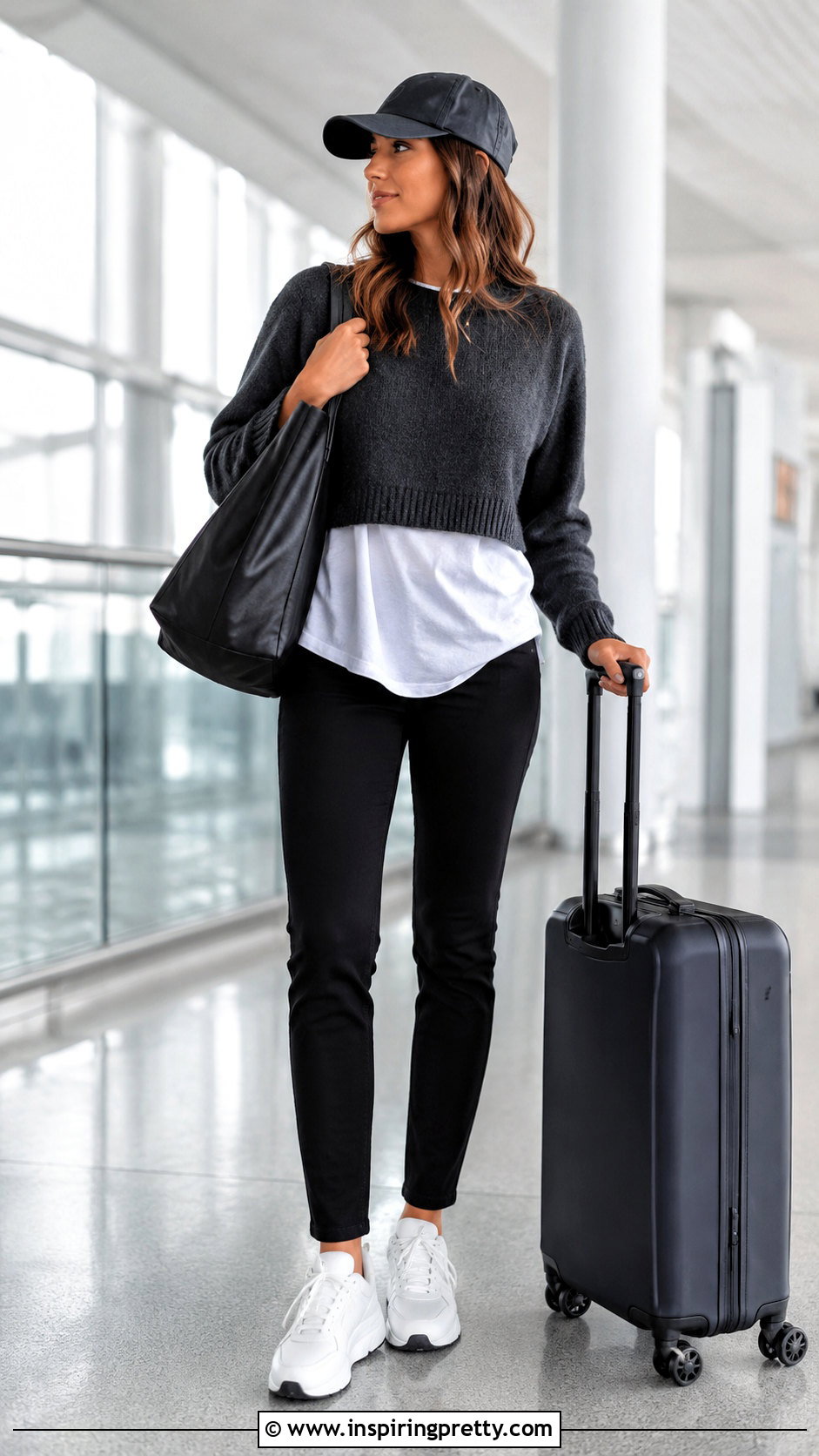 Cropped Sweater Over Long White T Shirt Outfit - 20 layered look tops outfit ideas