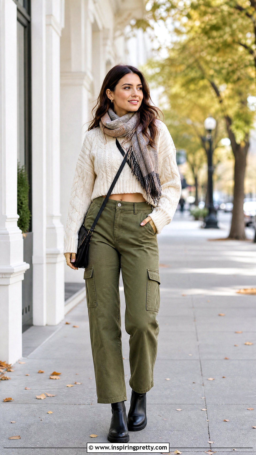 Cropped Sweater With High Waisted Cargo Pants - 20 tops that look good with cargo pants