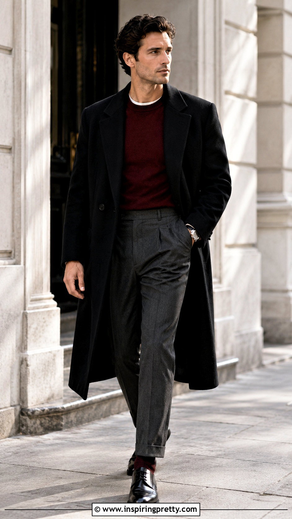 Cropped Sweater With High Waisted Pants And Derbies - 20 men’s crop tops outfit ideas