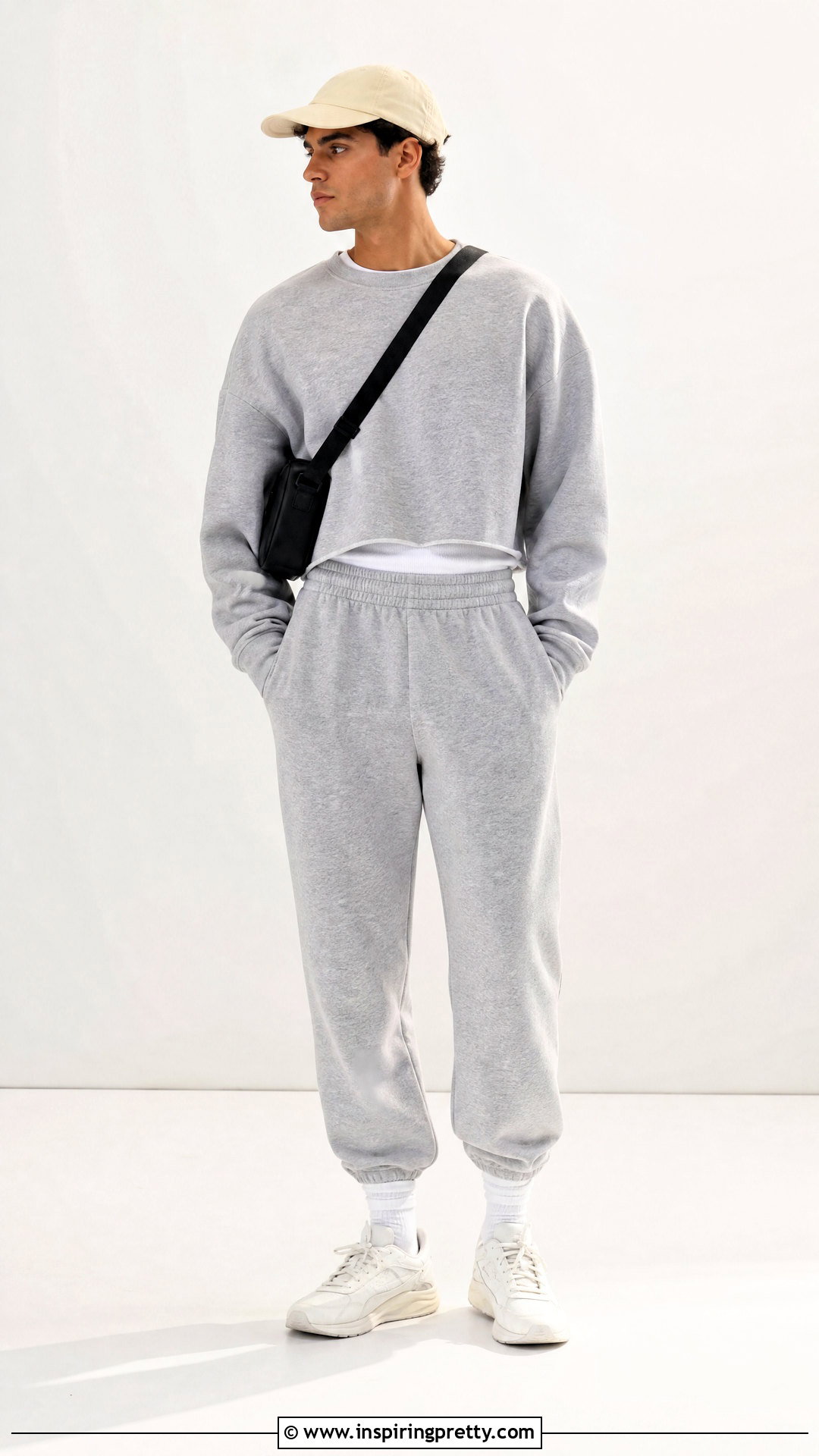 Cropped Sweatshirt With Joggers - 50 male crop top outfits