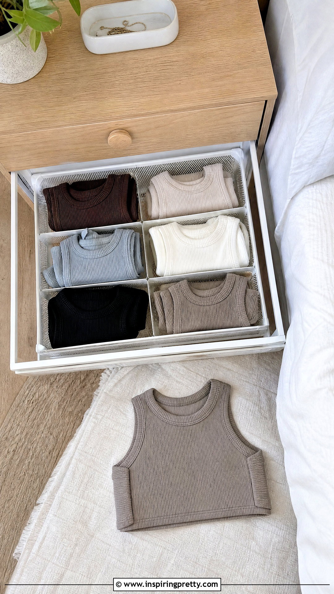 Cropped Tank Top Fold - how to fold tank tops for storage (20 ways)